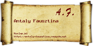 Antaly Fausztina névjegykártya